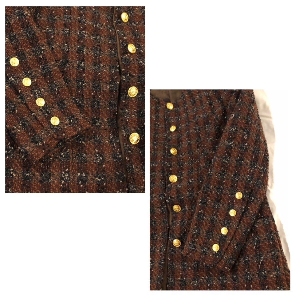 ✨Authentic Vintage CHANEL 1990s Tweed Boucle Wool Jacket Coat image 9
