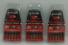 Allen Fat Belly Bullet Points 100Gr 9/32 Screw Practice 14901A 6 Pack Lot of 3