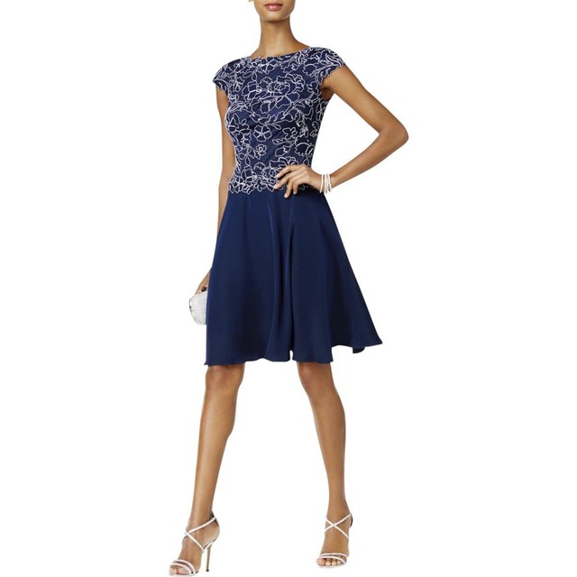 tadashi shoji navy dress