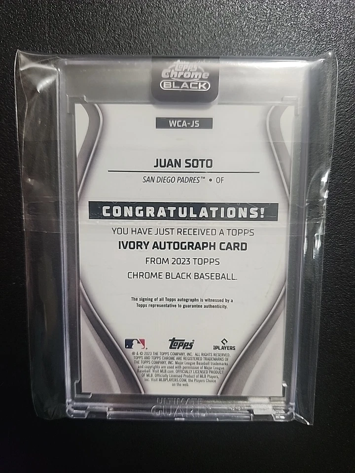 2023 Juan Soto Topps Chrome Black Ivory Auto /50 On Card, Encased - Image 2 of 2