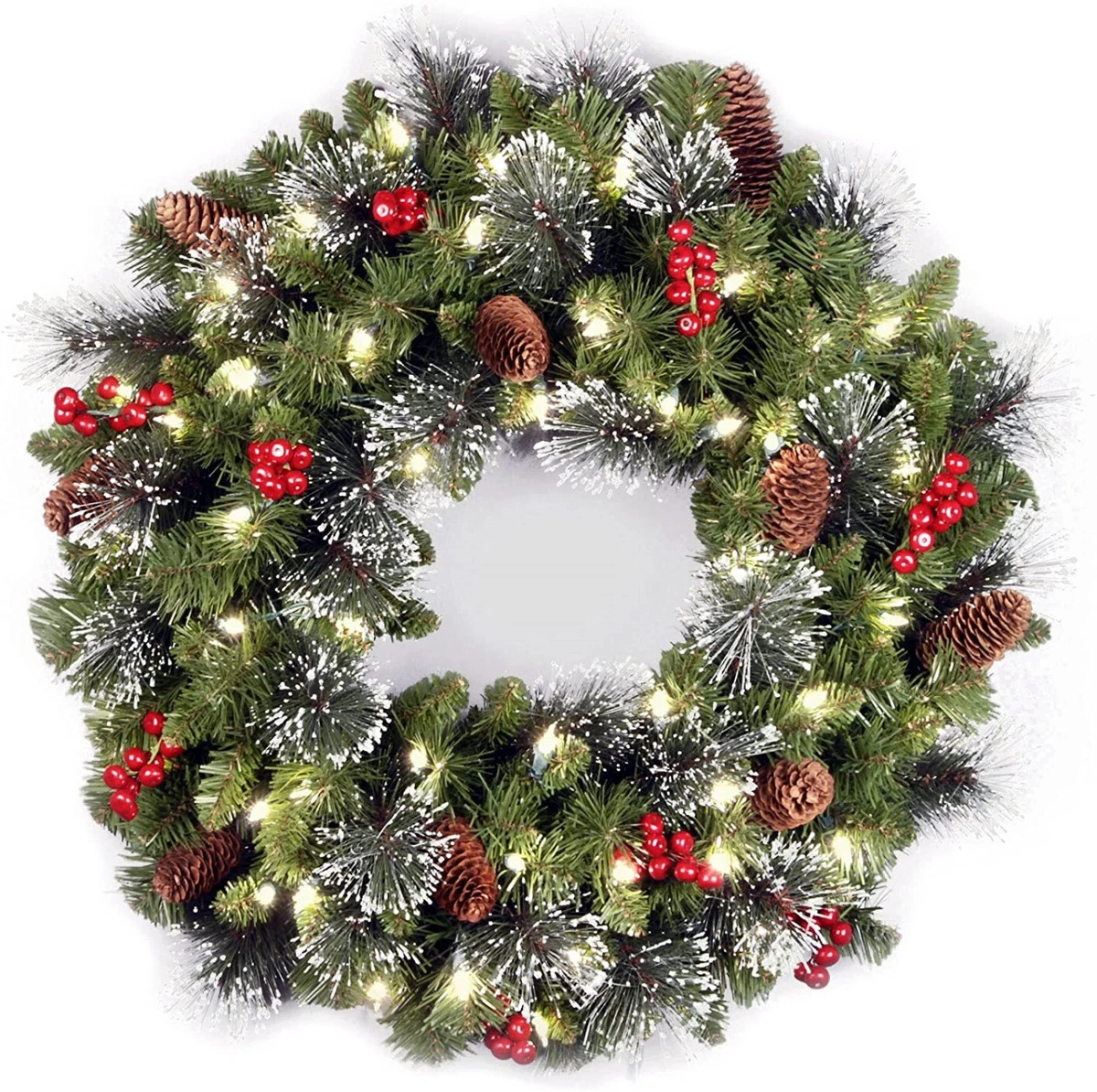 Battery powered pre lit clearance wreath