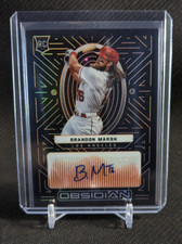 Brandon Marsh 2022 Panini Chronicles Obsidian #07/20 FOTL Orange RC Auto