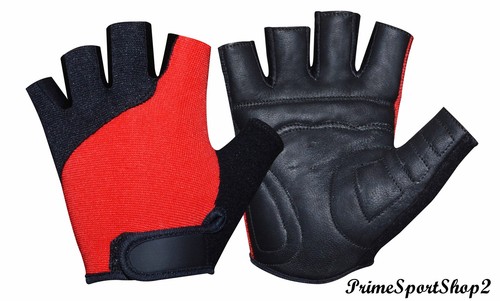 REAL LEATHER PADDED PERFORATE PALM CYCLING GYM TRAINING SPORTS WHEELCHAIR GLOVES - Bild 2 von 6