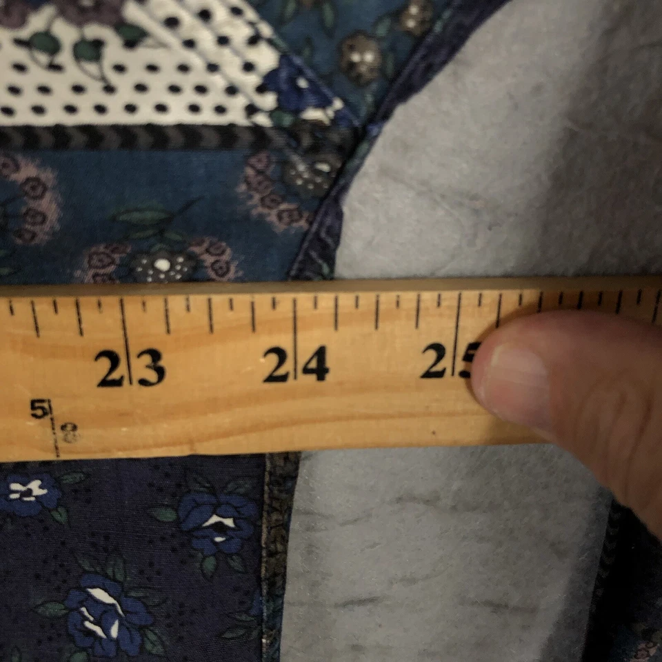 Vintage International Concept Shirt Men M Blue Purple Patchwork Print Fade Retro - Image 4 of 4