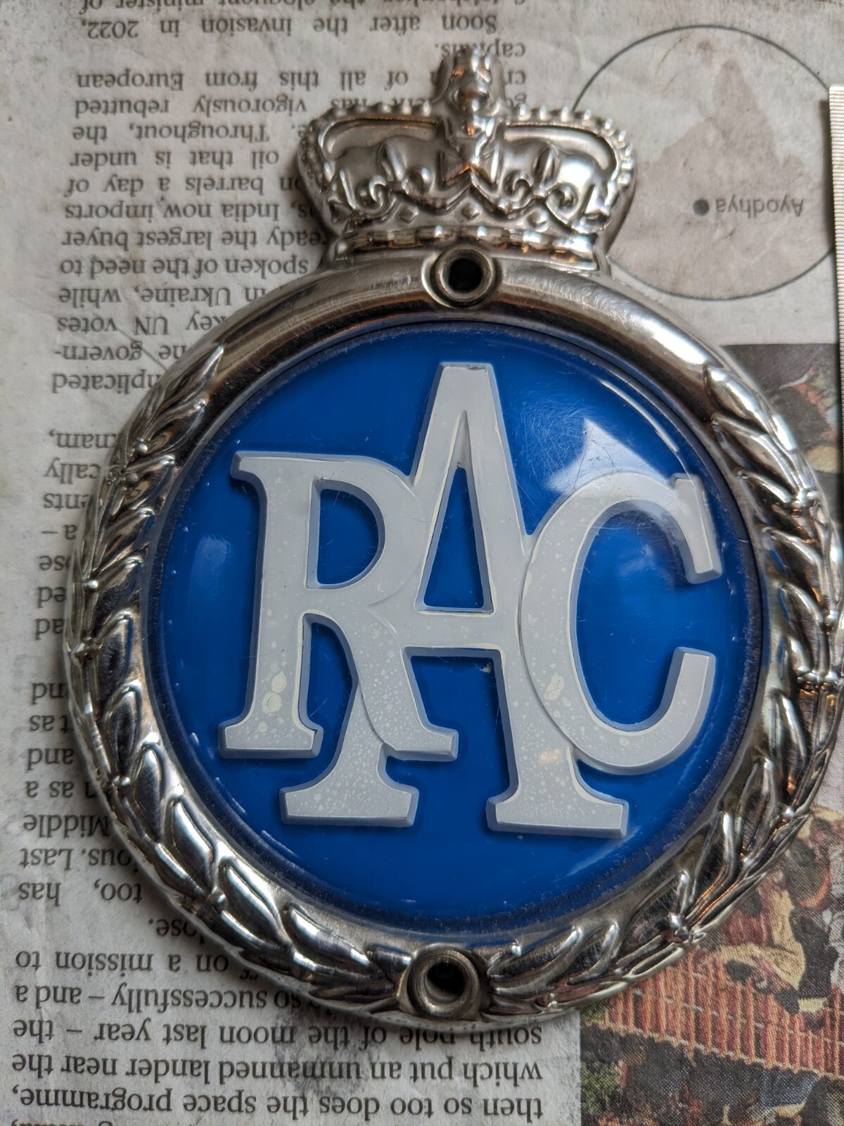 Vintage RAC Car Grille Badge eBay