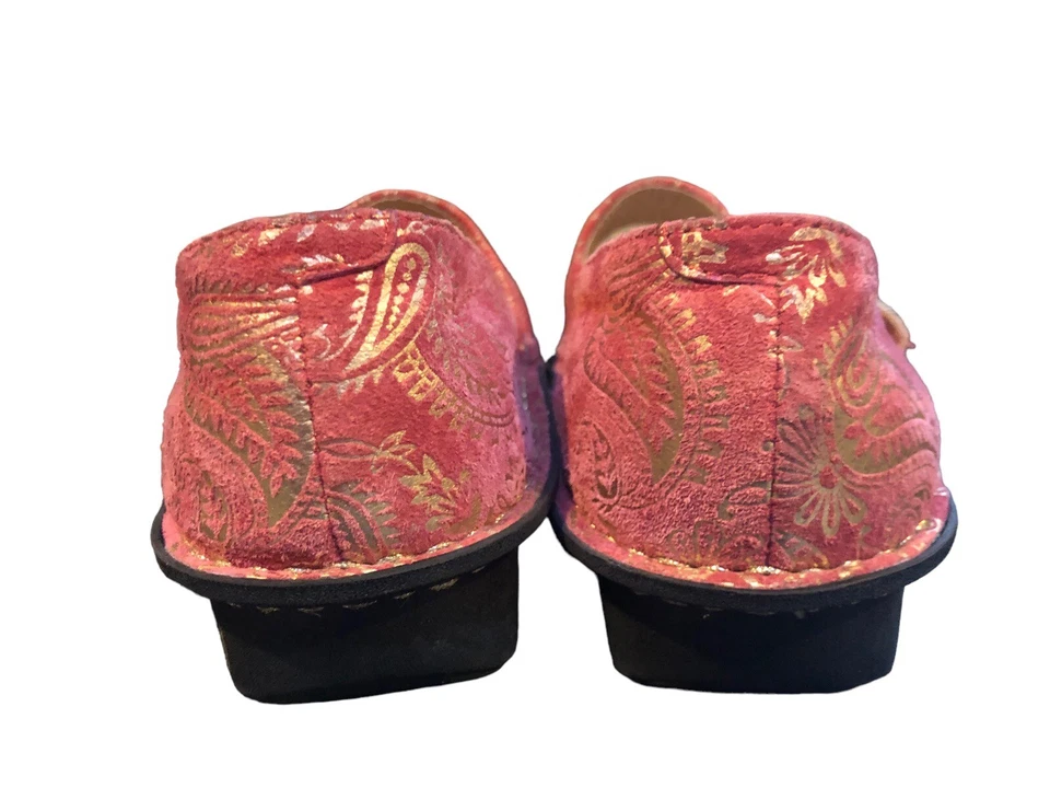 Alegria by PG Lite Women’s Size 38 Leather Pink & Gold Floral Pattern - Image 4 of 4
