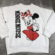 Vintage Disney Minnie Mouse White Double Sided Crew Neck Sweater