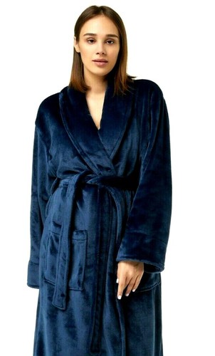 Super Soft Fleece Shawl Robe Warm Men's Lounge Robe Plush Shawl Fleece Bathrobe - Picture 11 of 18