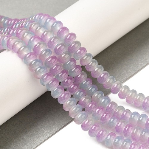 Glass Beads Rondelles Smooth Flat Round Disc 8mm x 4.5mm 100 Beads - Picture 19 of 31