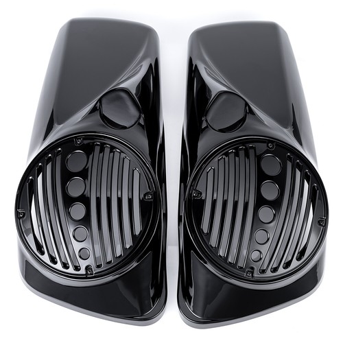 Tapas de altavoz negras brillantes de 8" con puerto de tweeter para Harley Street Glide 2014-2023 20 - Imagen 6 de 13