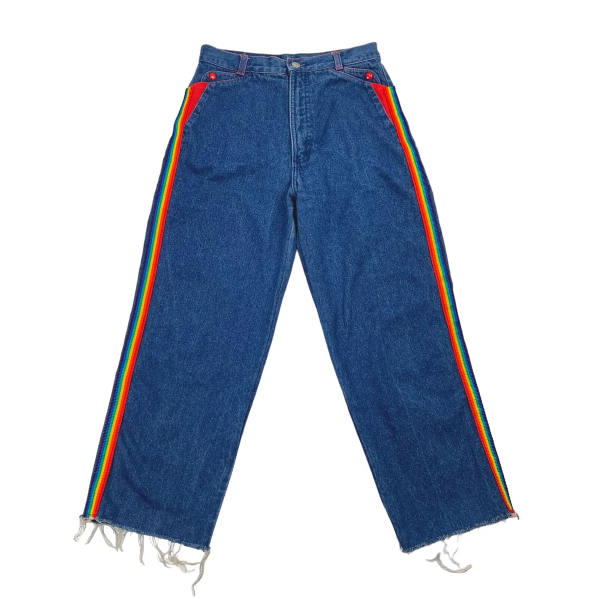 Vintage rainbow cheap striped jeans