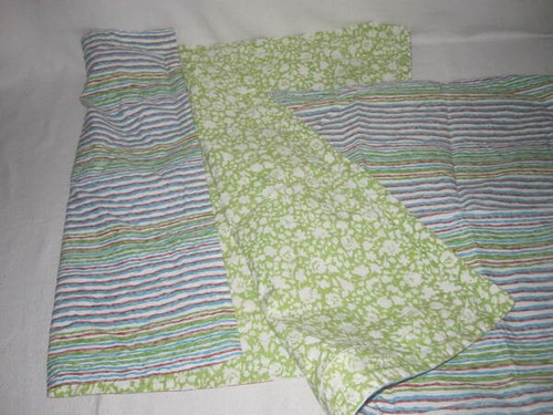 Due federe Ralph Lauren 100% cotone reversibili verdi e a righe 27"" x 22"" UE - Foto 5 di 9