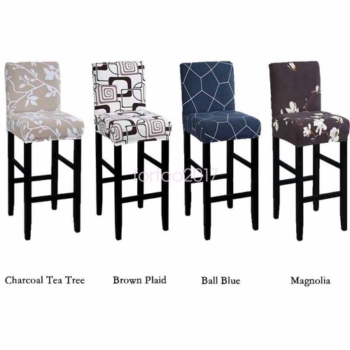 4Pcs Printing Bar Stool Covers Stretch Slipcover Protector for Dining Room Chair - Picture 6 of 18