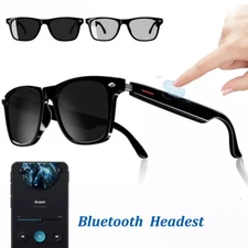 Smart Glasses Polarized Sunglass Audio Mic Speakers Bluetooth Call Remote Camera