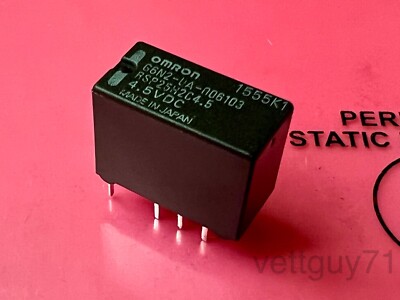 2pcs OMRON G6N2 4.5VDC DPDT Relay, 2.0A @ 30VDC, 0.5A @ 120VAC, 5V, PCB, Lot
