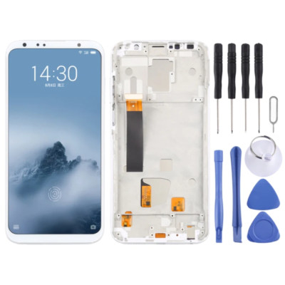 For Meizu 16 Plus TFT Display Screen Touch Digitizer No Fingerprint White Frame
