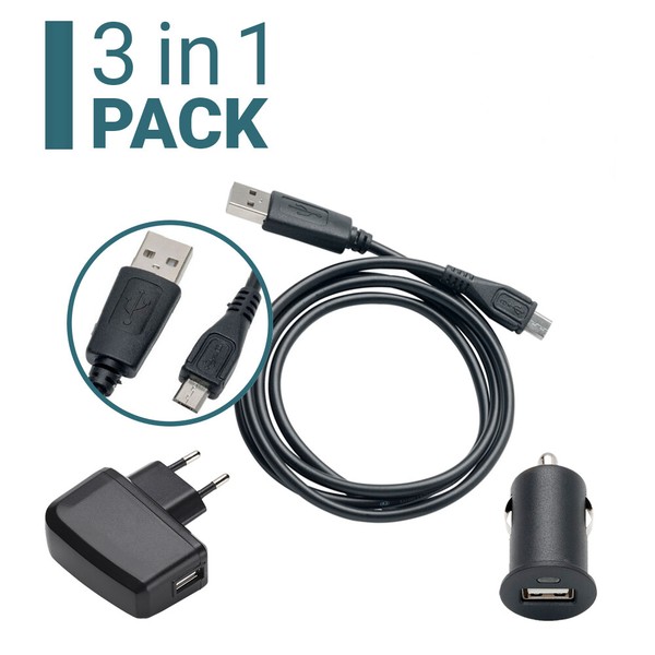 Slabo 3 In 1 Lade-Set FüR Teclast P10 | Trekstor Primetab P10 | Etc. - Schwarz-image