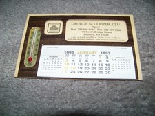 Termometro calendario 1993 George N. Cooper State Farm Insurance Bedford Virginia