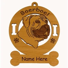 Boerboel Head Dog Breed Ornament Personalized With Your Dog's Name 1810