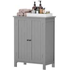 Bathroom Floor Cabinet Storage Cupboard Furniture Organizer 3 Shelves Grey