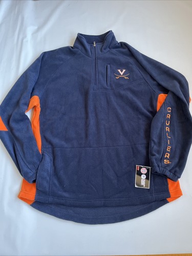 NWT * University of Virginia Cavaliers  1/4 Zip Pullover Mens Blue Fleece  - MED - Bild 1 von 9