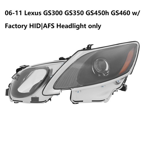 Left Side Headlight For 06-11 Lexus GS300 GS350 GS450h GS460 w/ Factory HID/AFS! - Foto 8 di 14