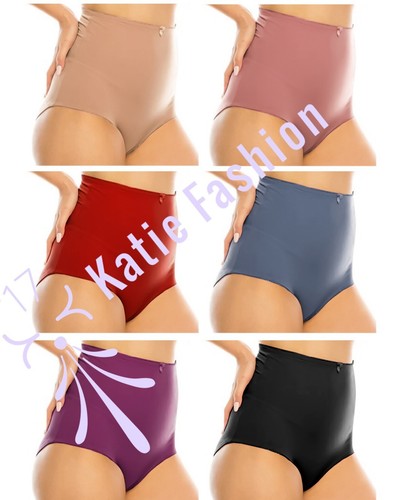 6 pk Women Full Coverage High Waist Light Tummy Control Satin Girdle Panty 2X-5X - Picture 2 of 5