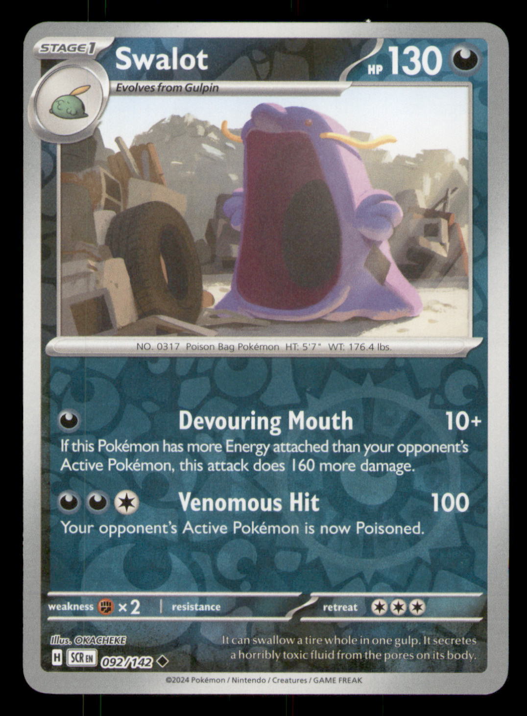 Swalot SV07: Stellar Crown #092/142 Uncommon Reverse Holo Pokemon LP