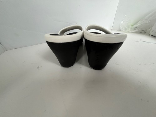Crocs Women's Sassari Sandal Wedge Heel Slide Flip Flop Black White Size 9 - 第 7/8 張圖片