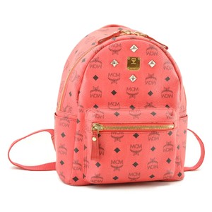Details About Mcm Leather Backpack Knapsack Pink Auth 9104