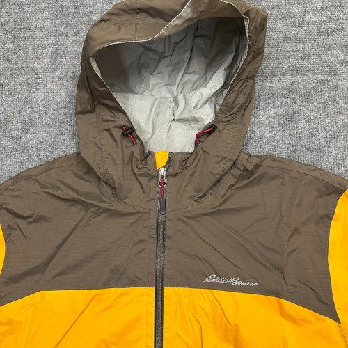 Eddie Bauer Weatheredge Pro Jacket Mens XL Yellow Nylon Full Zip Hooded - Picture 6 of 15