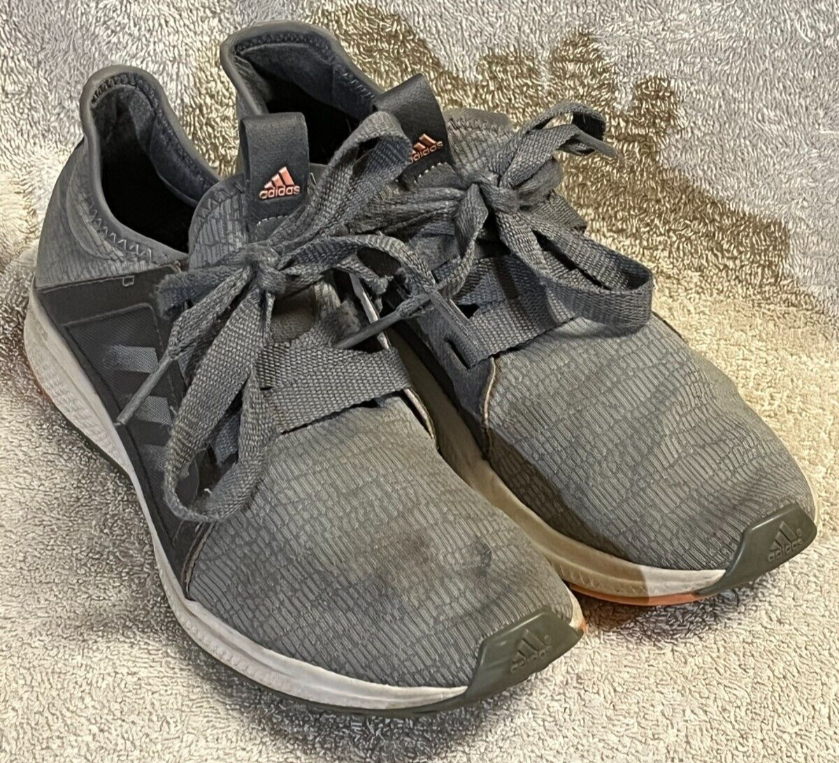 ADIDAS Bounce Edge Lux Running Shoes Womens CLI 037001 Gray White Size