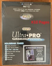 10 NEW Ultra Pro 2 Pocket Pages Platinum Series, Cards, Photos up to 5X7