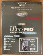 (10 NEW) Ultra Pro 2 Pocket Pages Platinum Series, Cards, Photos up to 5X7