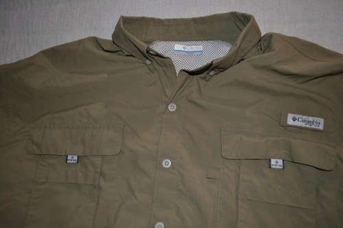 39377 Columbia PFG Camicia da pesca casual verde concia nylon taglia 1XB BIG da uomo - Foto 9 di 9