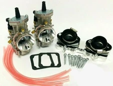 Banshee 34mm 34 Mil PWK Style Carbs Carb Carburetors Billet Intake Manifolds Set