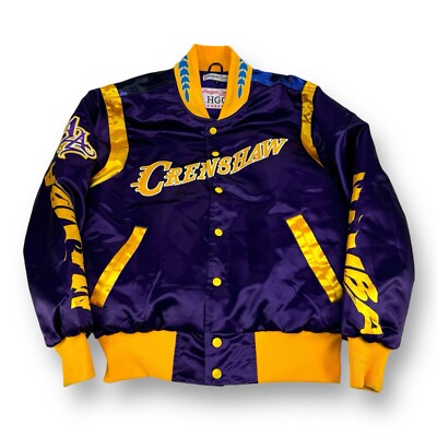 Headgear Classic Nostalgia Crenshaw Mamba Mentality Satin Jacket Purple Yellow S