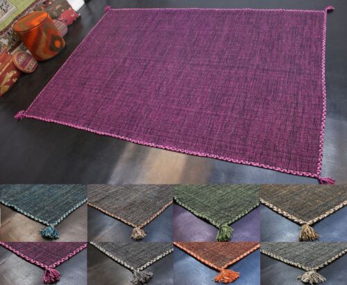 Design Natural Kilim Carpet Handmade 100% Cotton Washable Various Size - Picture 1 of 92