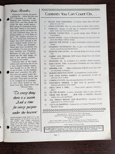 Nadelwörter Handwerk Buch Magazin gezählter Kreuzstich Winter 1987 Band 5 Nr. 4 - Bild 4 von 19