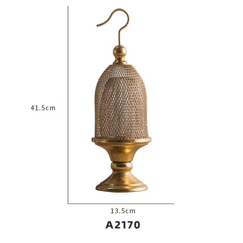 Retro Distress hollow candle holder hanging metal candlestick crafts luxury - Picture 20 of 21