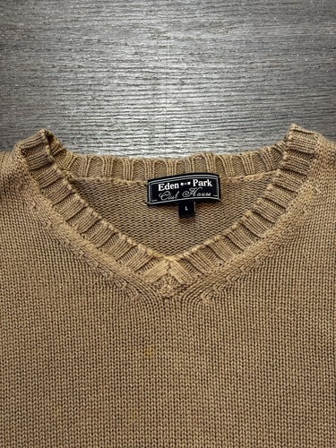 Eden Park V-Neck Pullover Herren Gr. Large Beige 100% Baumwolle Strickpullover Oberteil - Bild 5 von 8