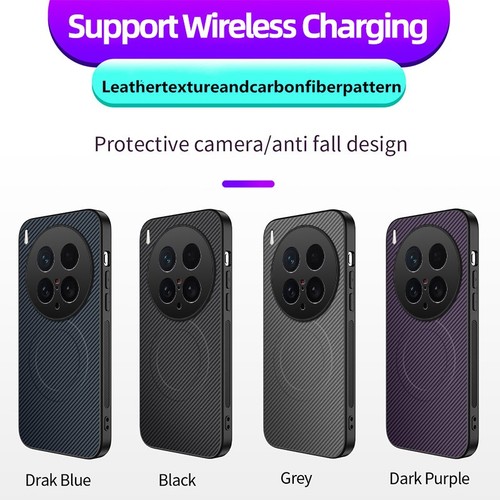 For vivo X200 Ultra, Luxury Carbon Fiber Feel PU Leather Magnetic Cover Case - 第 2/14 張圖片