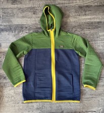 L.L. Bean Kids Airlight Full-Zip Colorblock Textured Zip Hoodie Jacket Large