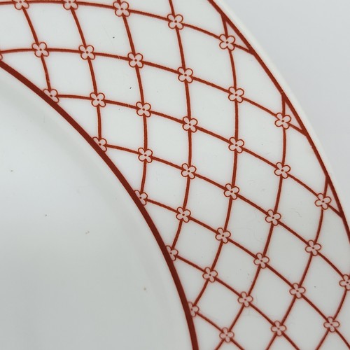 Taitu Grillage Red By Artist Emilio Bergamin Set Of 2 Dinner Plates VGC Disconti - Picture 4 of 10