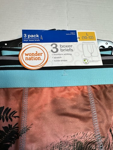 wonder nation 3 pairs boys boxer briefs size large 10 12 dinosaurs - Picture 2 of 4