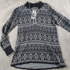 Eddie Bauer Fair Isle Sweater Womens Size L Large Knit 1/2 Zip