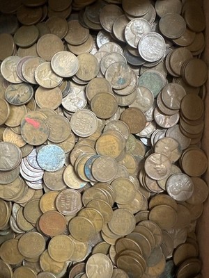 1909 TO 1958 U.S. WHEAT PENNY COLLECTION 1 LB OF RANDOM COINS UNSEARCHED