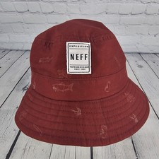 NEFF Fishing Outdoors Maroon Bucket Hat Adult Unisex One Size Hunting Camping