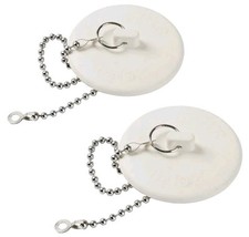 2 Packs Tub Stopper, Rubber Bathtub Stoppers Drain Plug with 15" Stainless Steel