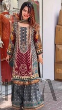 Designer Indian Pakistani top plazzo Bollywood Dress Party Wear Suit wedding